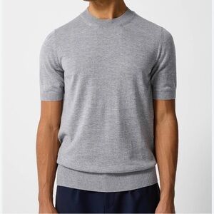 Gray Short Sleeve Sweater